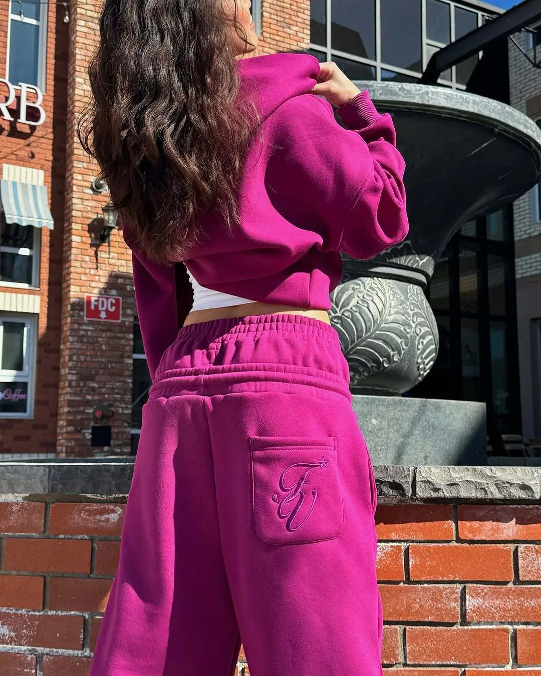 Harajuku Loose Double Waisted Sweatpants Y2K American Solid Color Letter Embroidery Casual Pants Hip Hop Drawstring Waist Jogger
